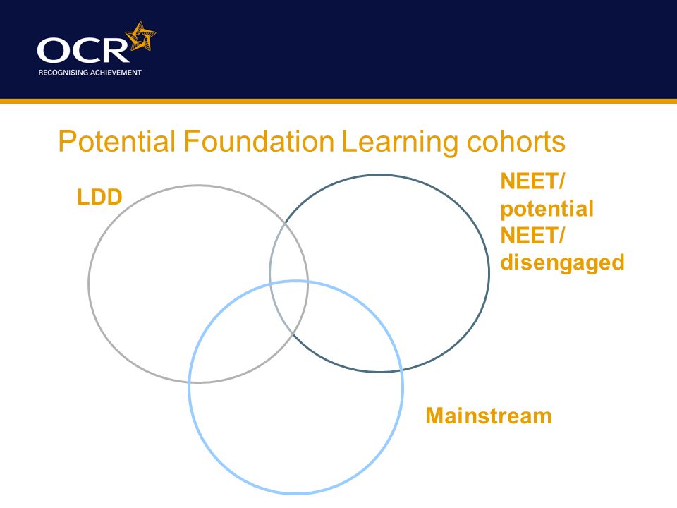 LDD NEET/ potential NEET/ disengaged Potential Foundation Learning cohorts Mainstream