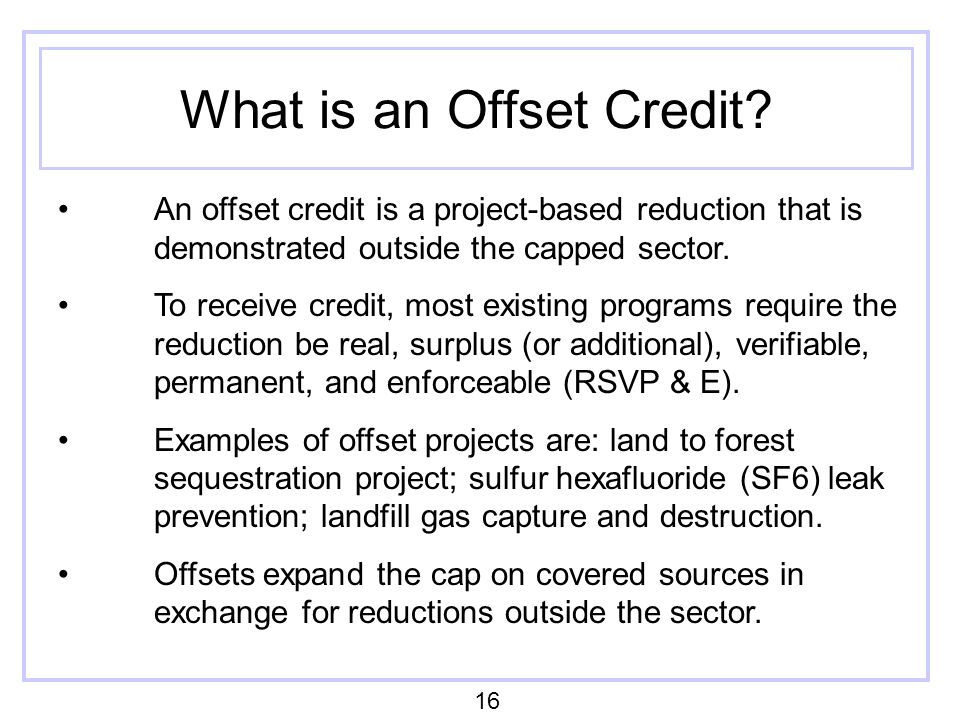 What is an Offset Credit.