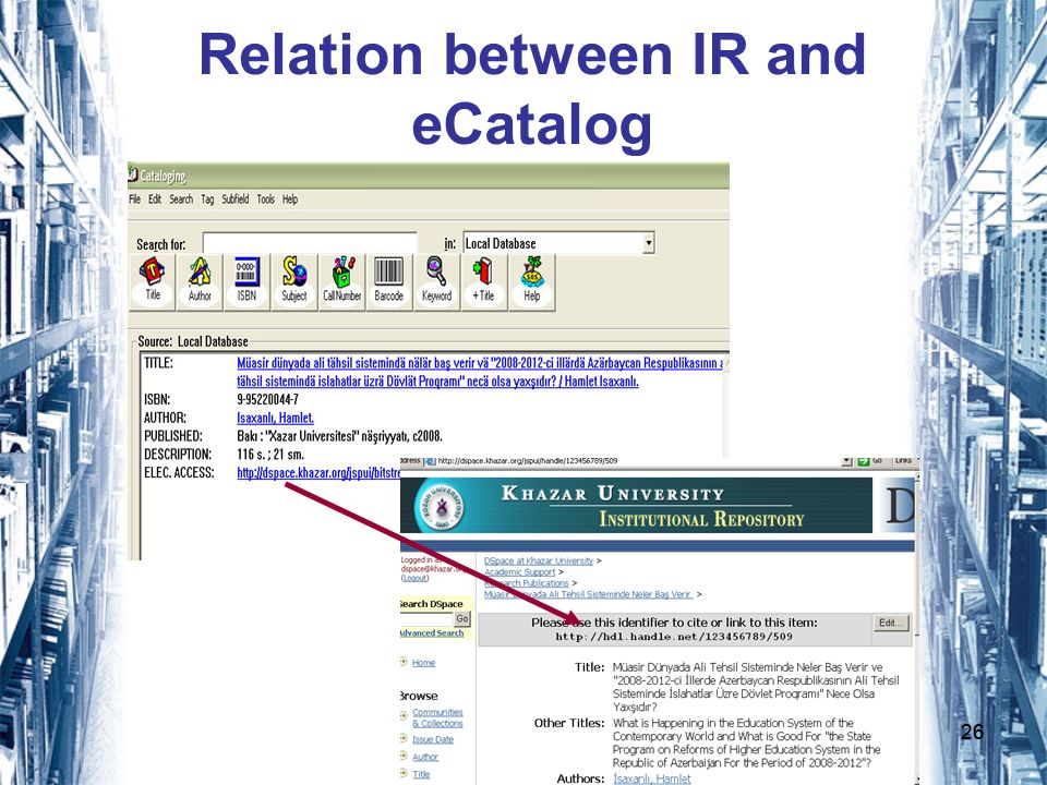 26 Relation between IR and eCatalog