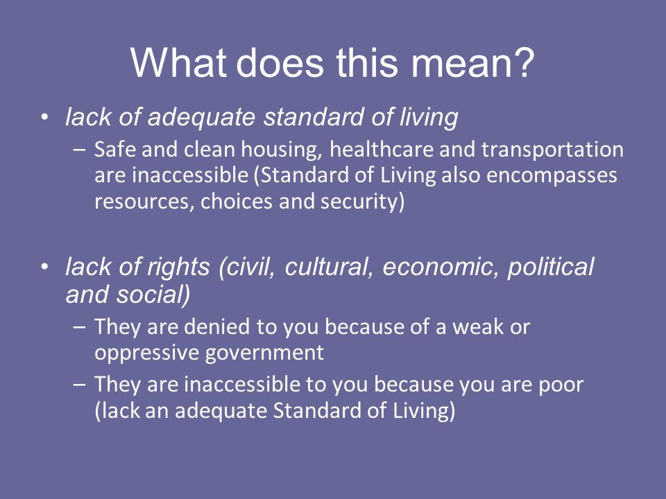 Standard of living