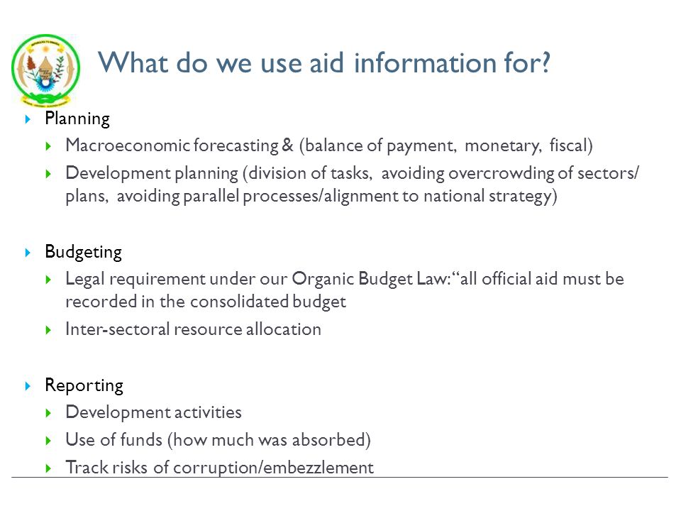 What do we use aid information for.