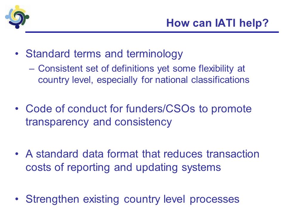 How can IATI help.