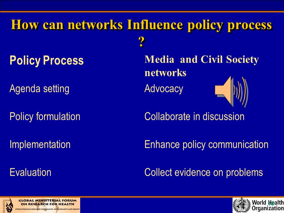 18 How can networks Influence policy process .