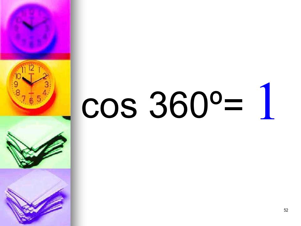52 cos 360º=