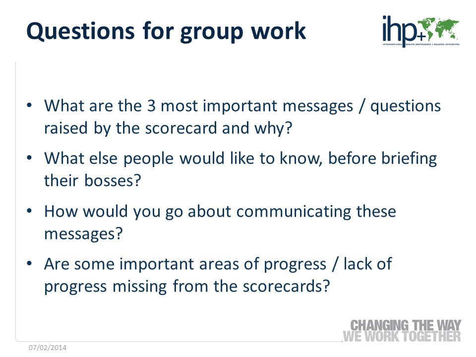 What are the 3 most important messages / questions raised by the scorecard and why.
