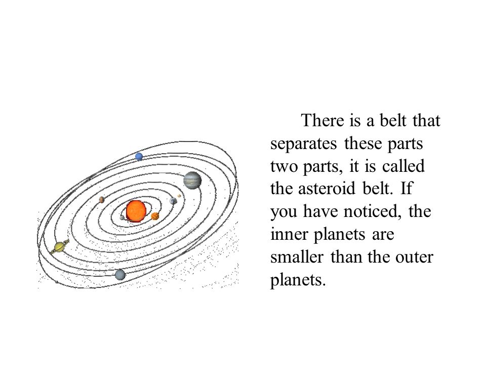 There is a belt that separates these parts two parts, it is called the asteroid belt.