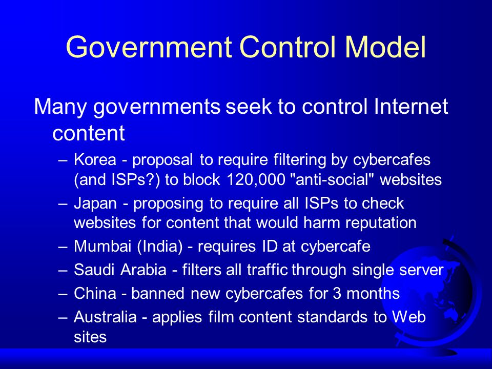 government control of internet