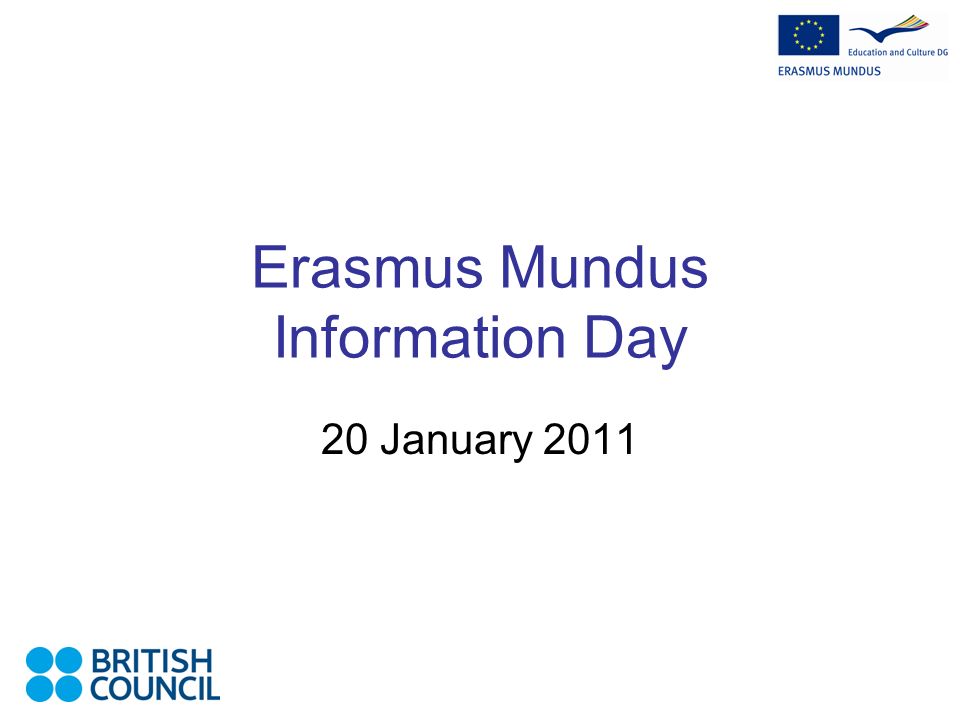 Erasmus Mundus Information Day 20 January 2011