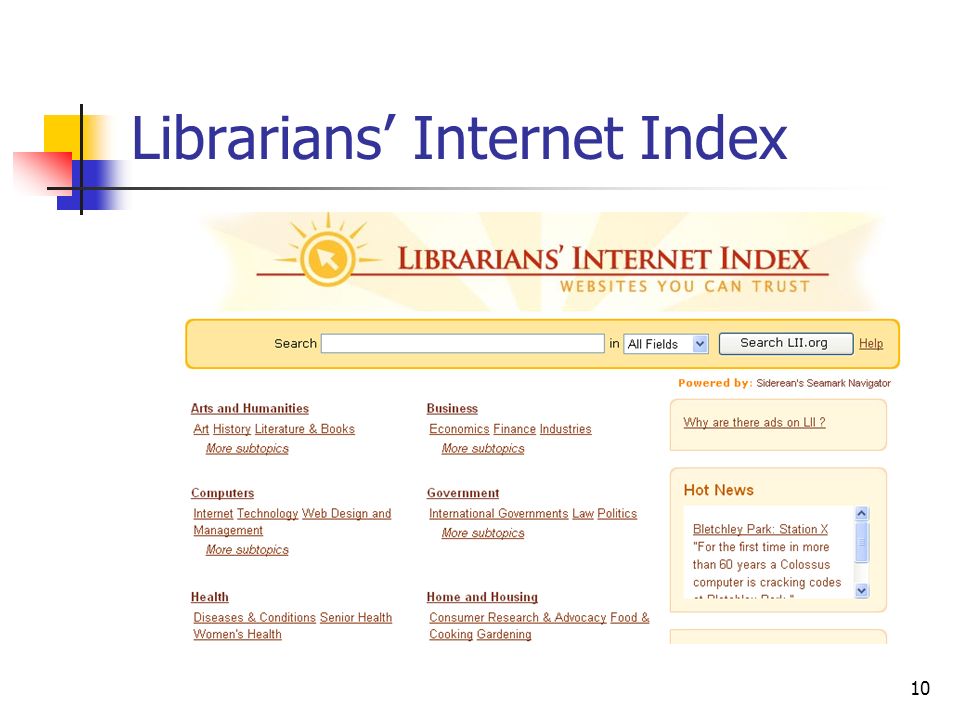 10 Librarians Internet Index