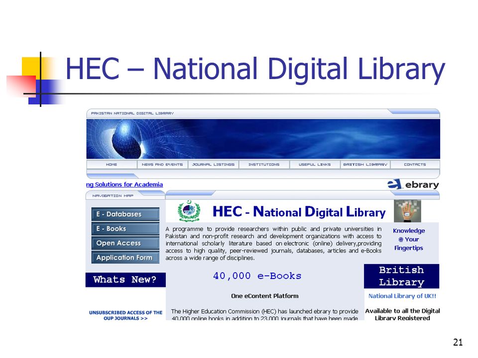 21 HEC – National Digital Library