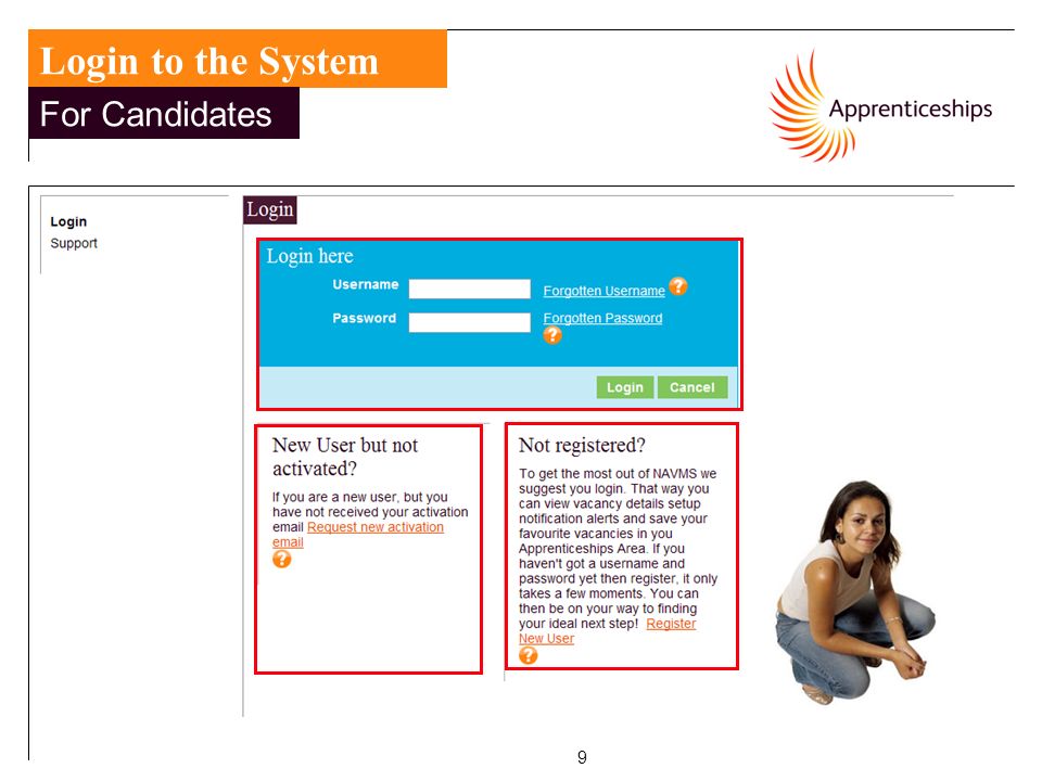 9 Login to the System For Candidates