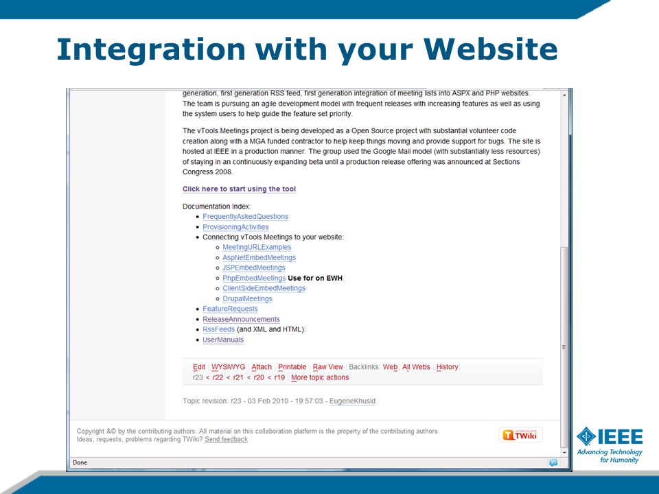 Integration with your Website