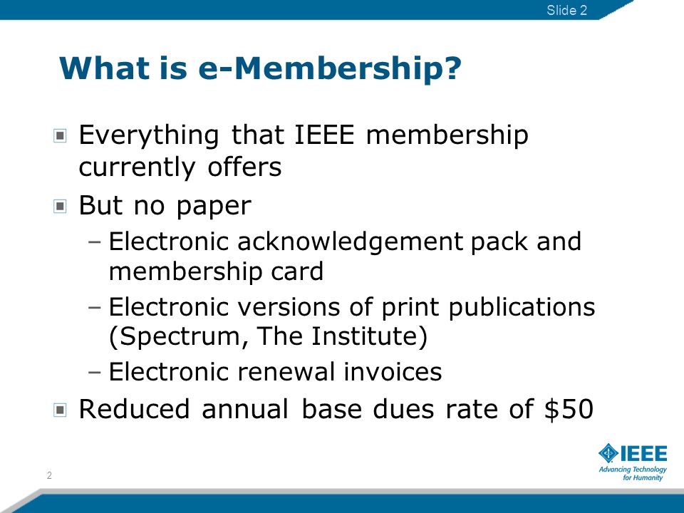 What is e-Membership.