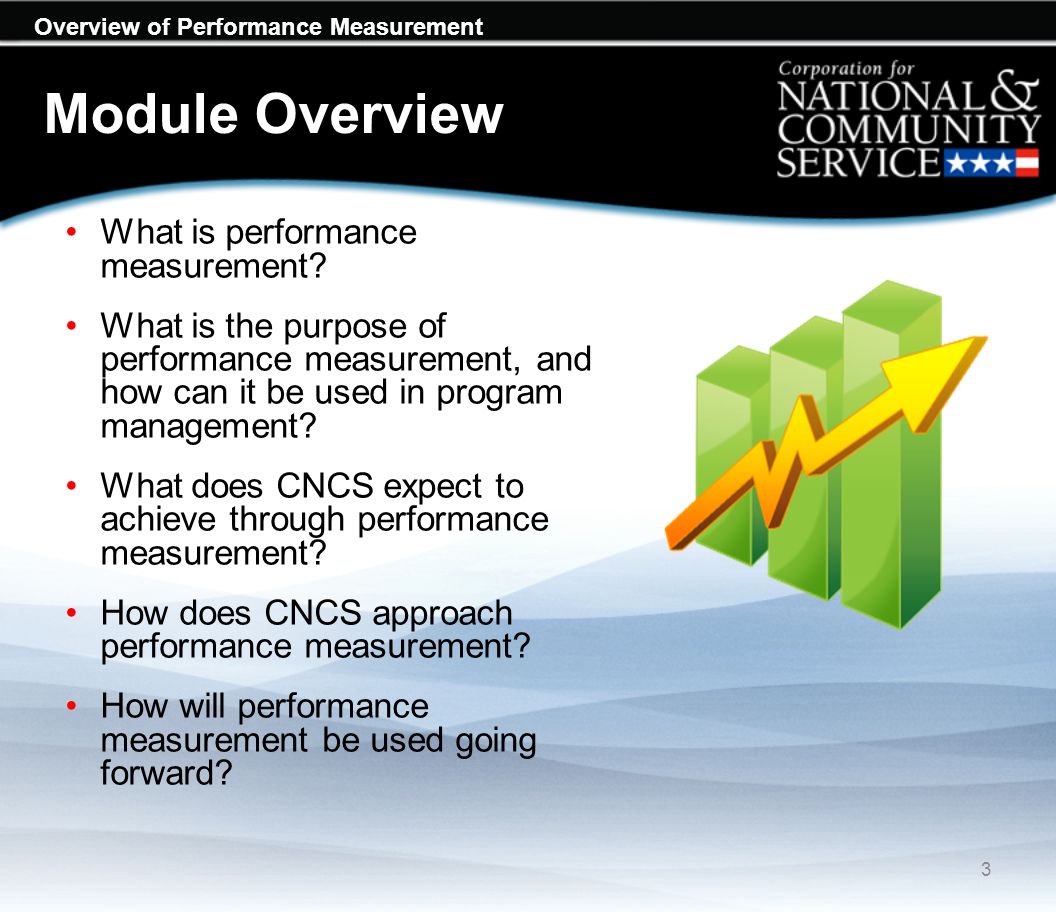 Overview of Performance Measurement Module Overview What is performance measurement.