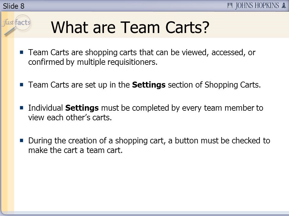 Slide 8 What are Team Carts.