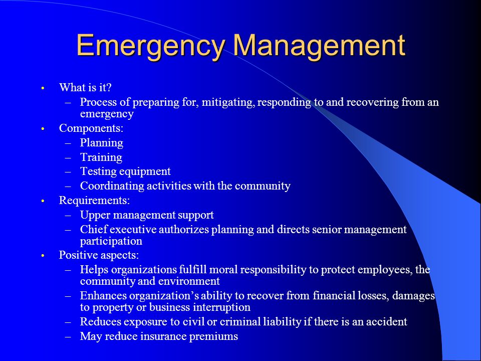 Emergency Management What is it.