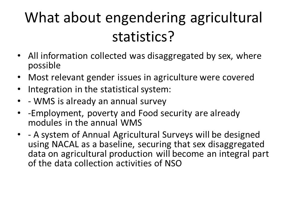 What about engendering agricultural statistics.
