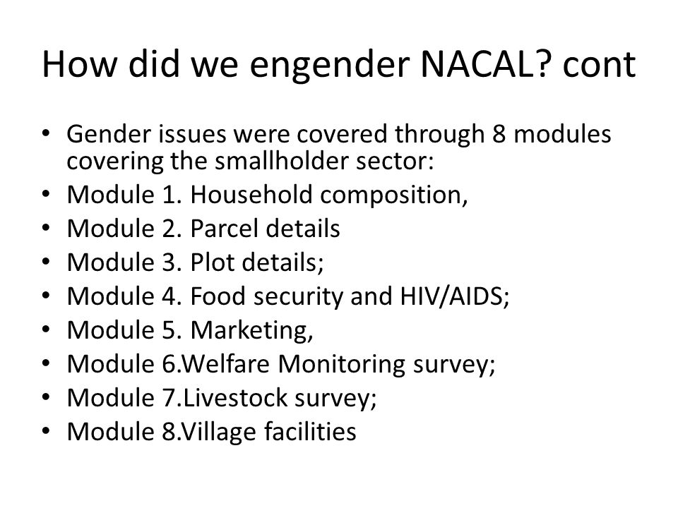 How did we engender NACAL.