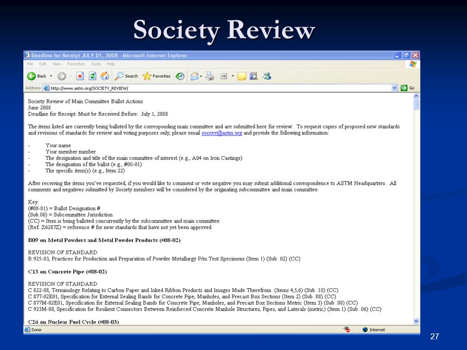 27 Society Review