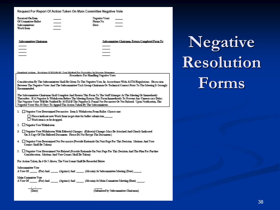 38 Negative Resolution Forms