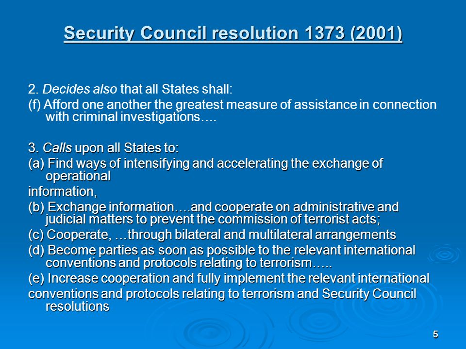 55 Security Council resolution 1373 (2001) 2.