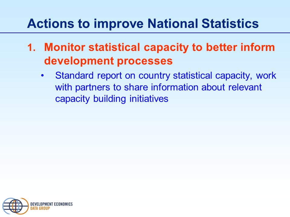 Actions to improve National Statistics 1.