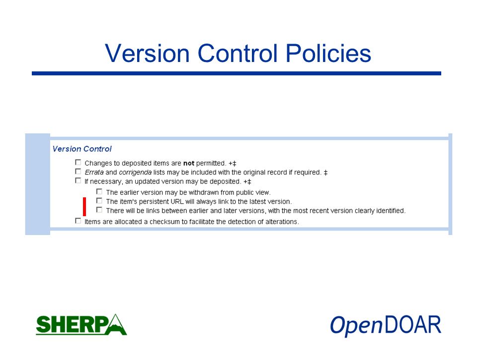 Version Control Policies