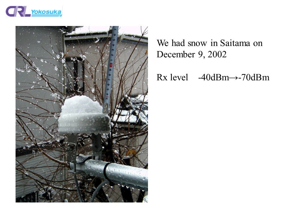 We had snow in Saitama on December 9, 2002 Rx level -40dBm-70dBm
