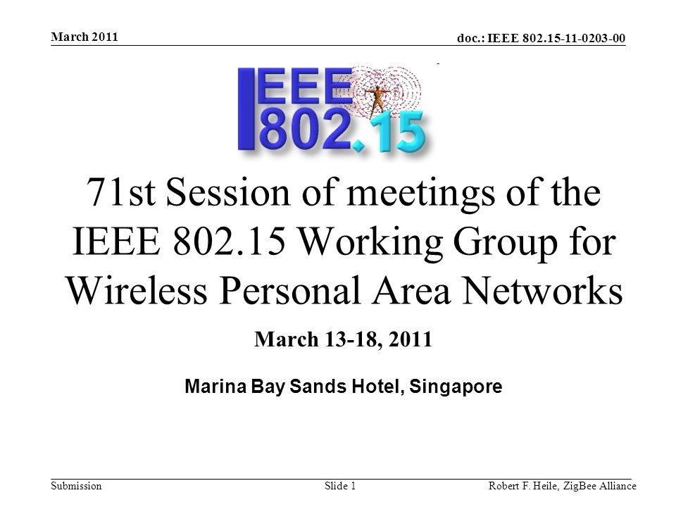doc.: IEEE Submission March 2011 Robert F.