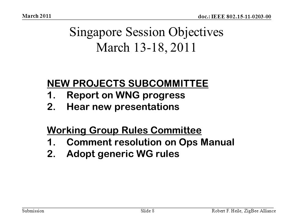 doc.: IEEE Submission March 2011 Robert F.