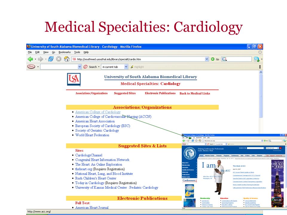 Medical Specialties: Cardiology