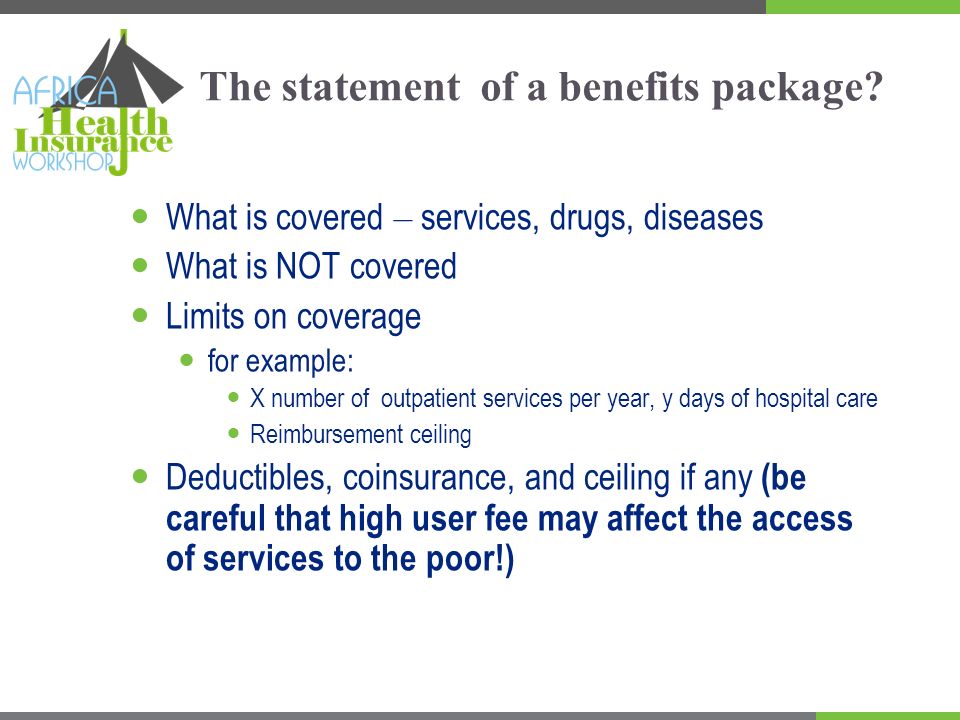 The statement of a benefits package.