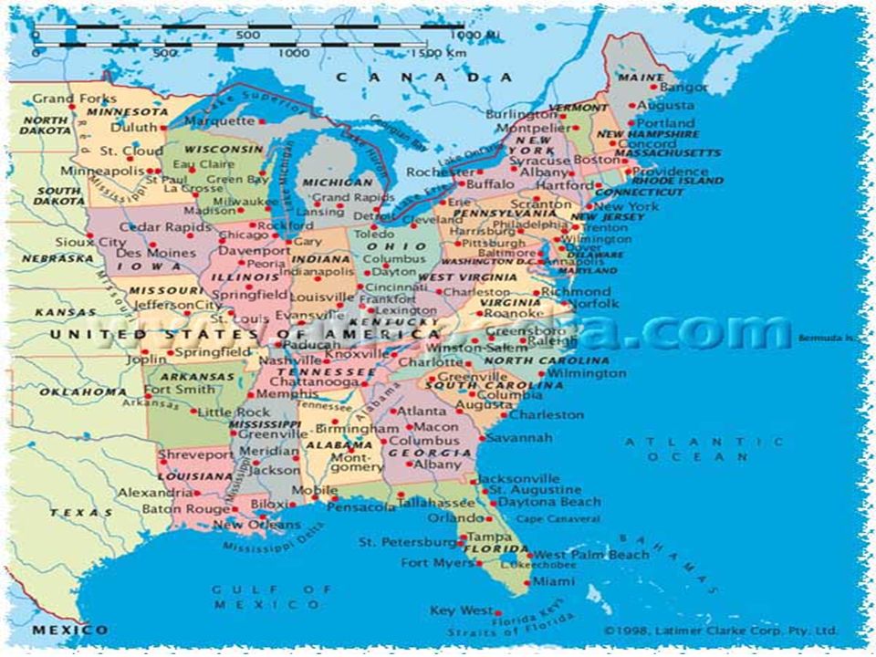 Восточное побережье америки города. Восточное побережье США на карте. Восточное побережье на карте. Восточная Америка на карте. Западное побережье США на карте.