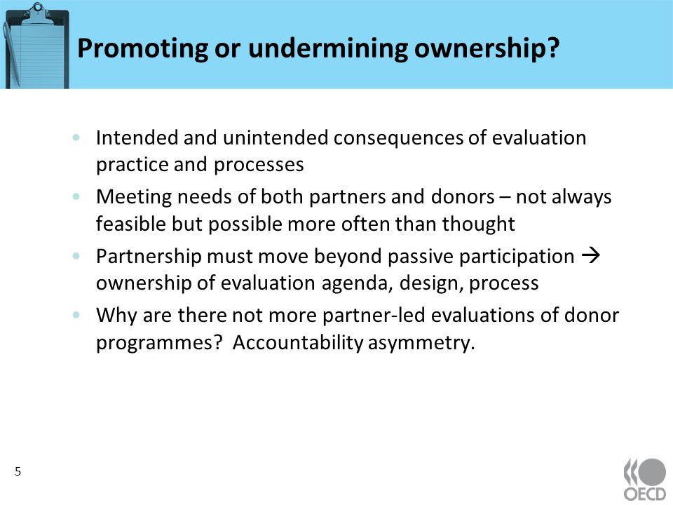 Promoting or undermining ownership.