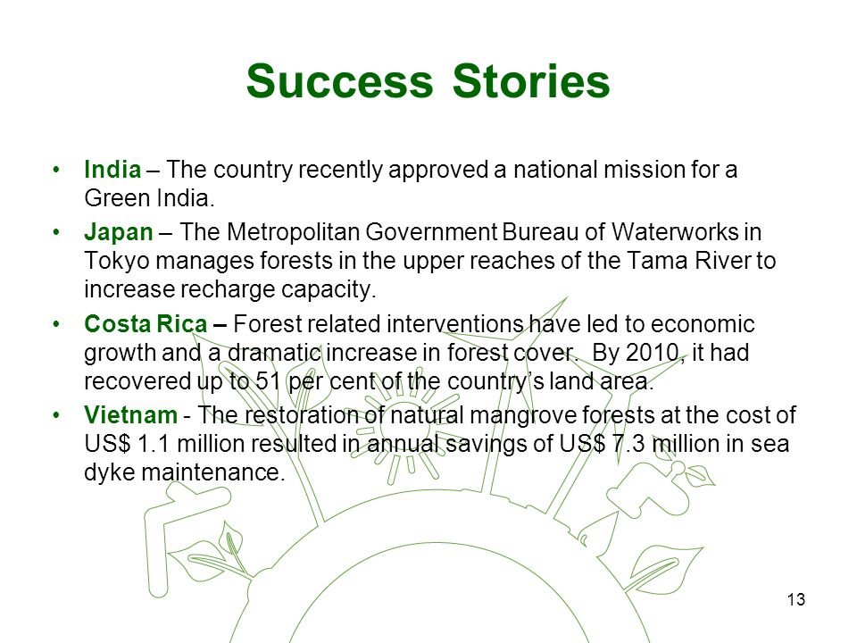13 Success Stories India – The country recently approved a national mission for a Green India.