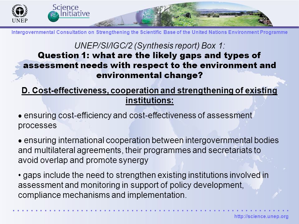 Intergovernmental Consultation on Strengthening the Scientific Base of the United Nations Environment Programme