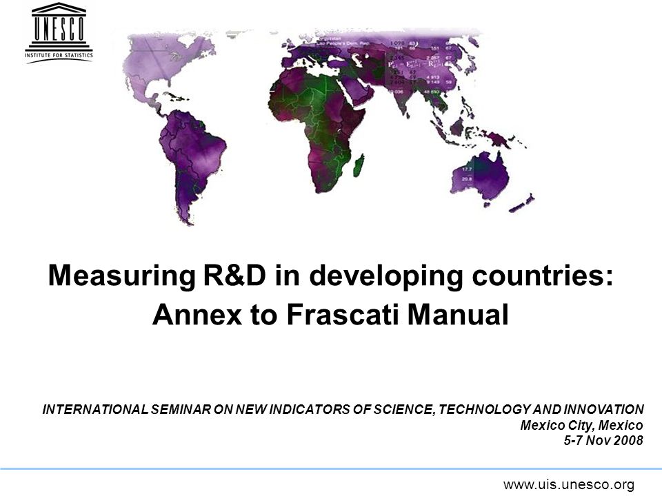 R D Challenges. STI indicators. The developing Countries. International Standard classification of Education. Инструкция int
