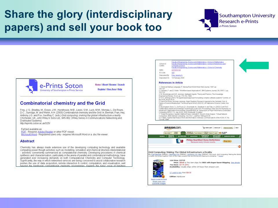 Share the glory (interdisciplinary papers) and sell your book too