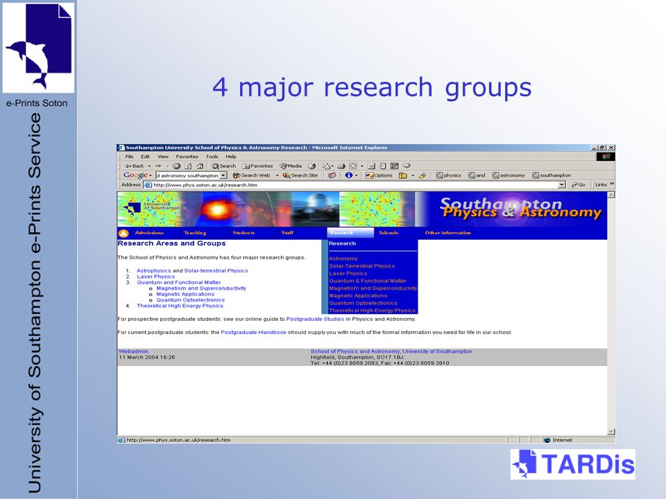 4 major research groups