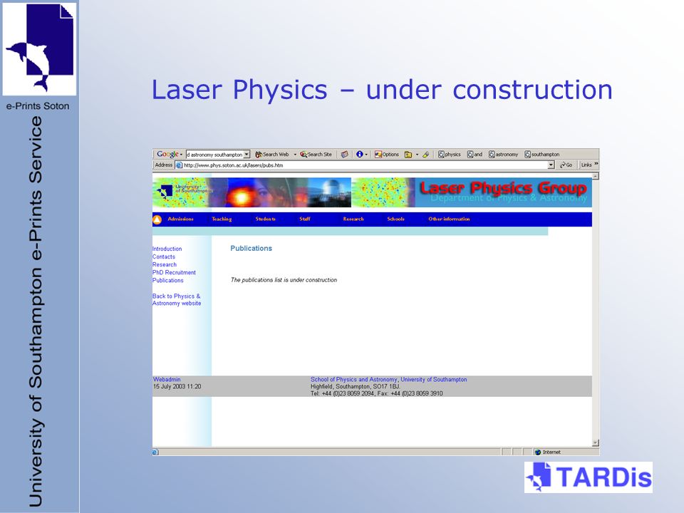 Laser Physics – under construction