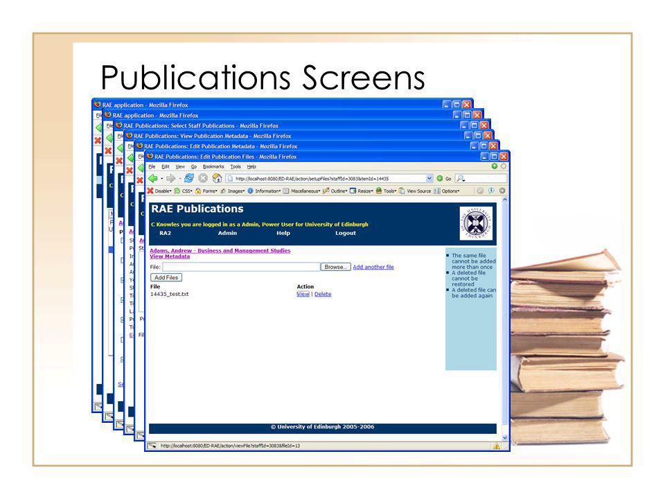 Publications Screens