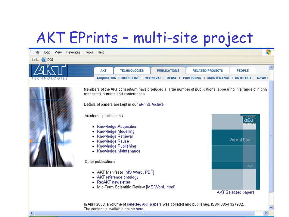 AKT EPrints – multi-site project