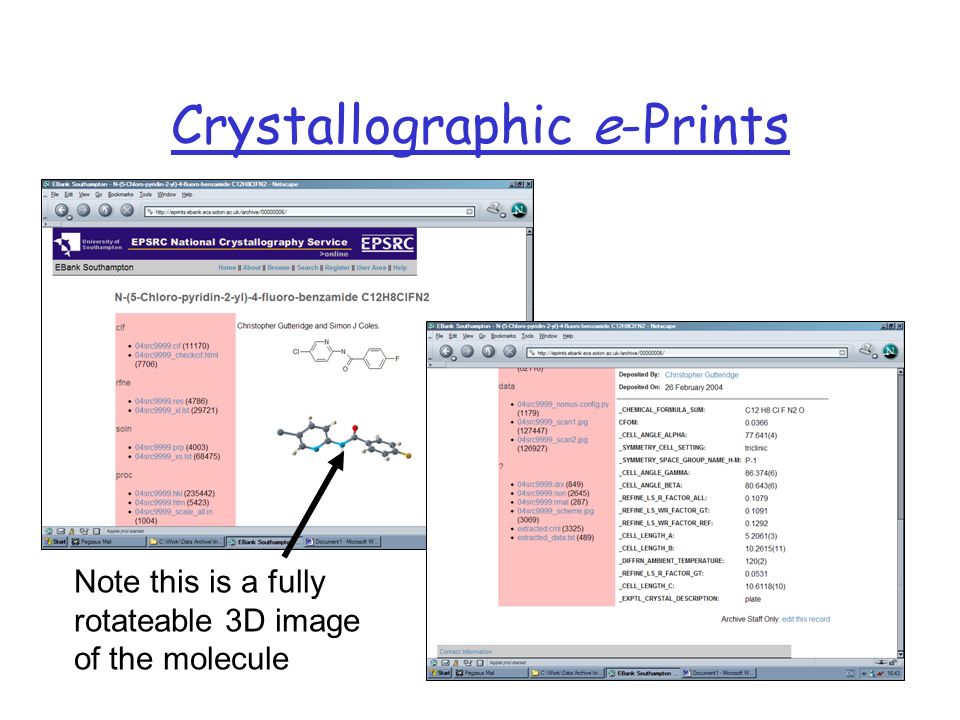 Crystallographic e-Prints Note this is a fully rotateable 3D image of the molecule