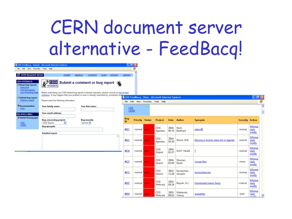 CERN document server alternative - FeedBacq!