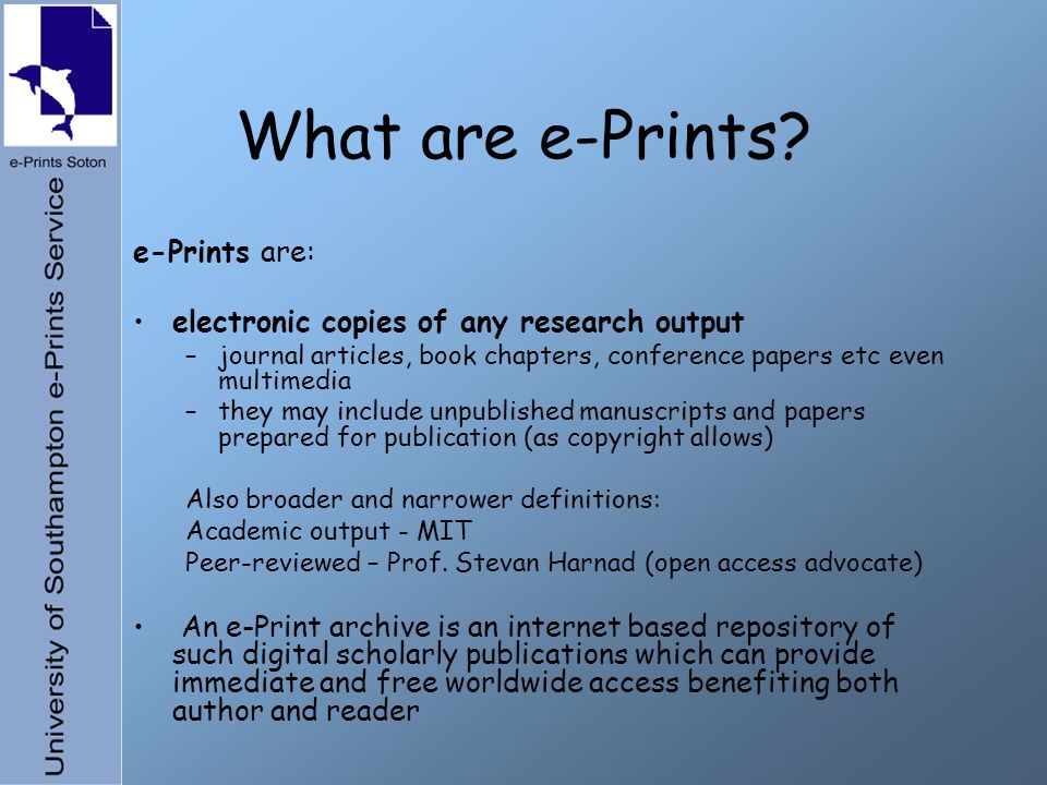 What are e-Prints.