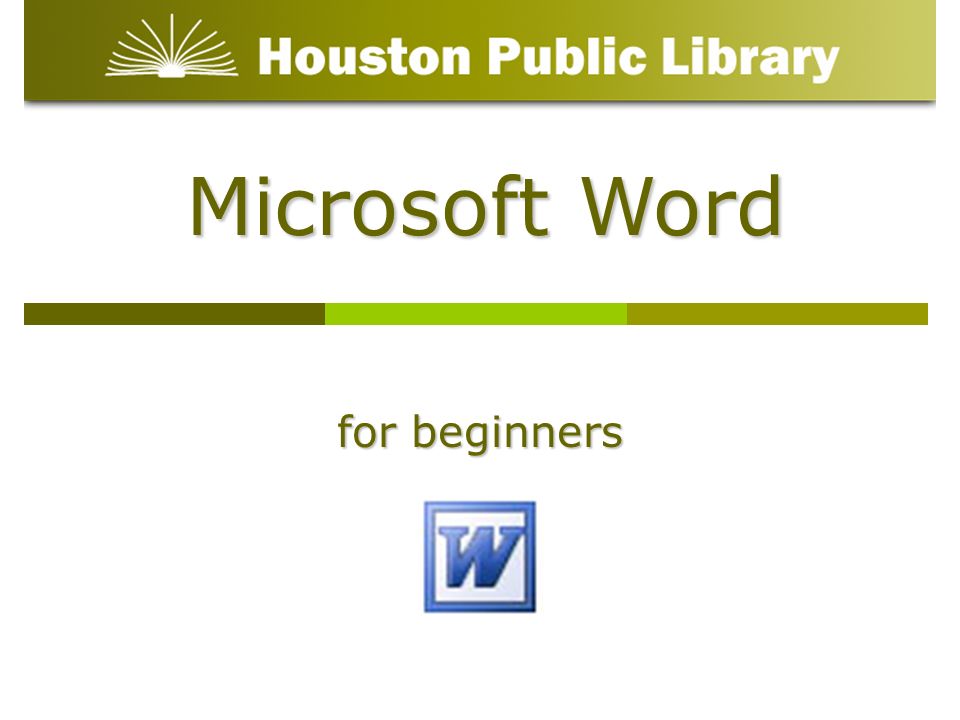Microsoft Word for beginners