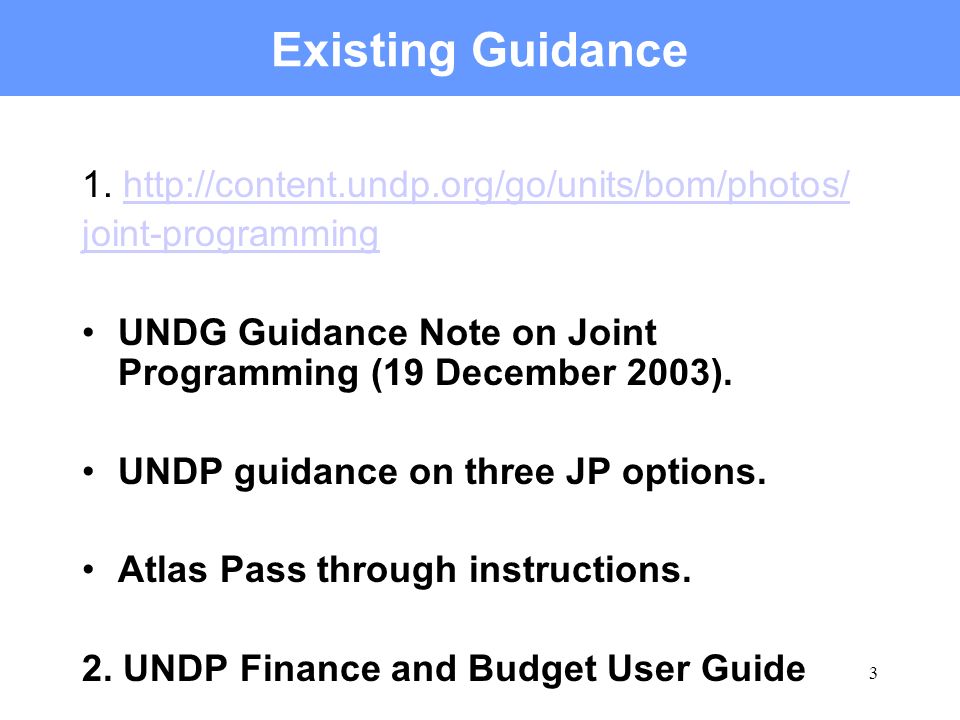 3 Existing Guidance 1.