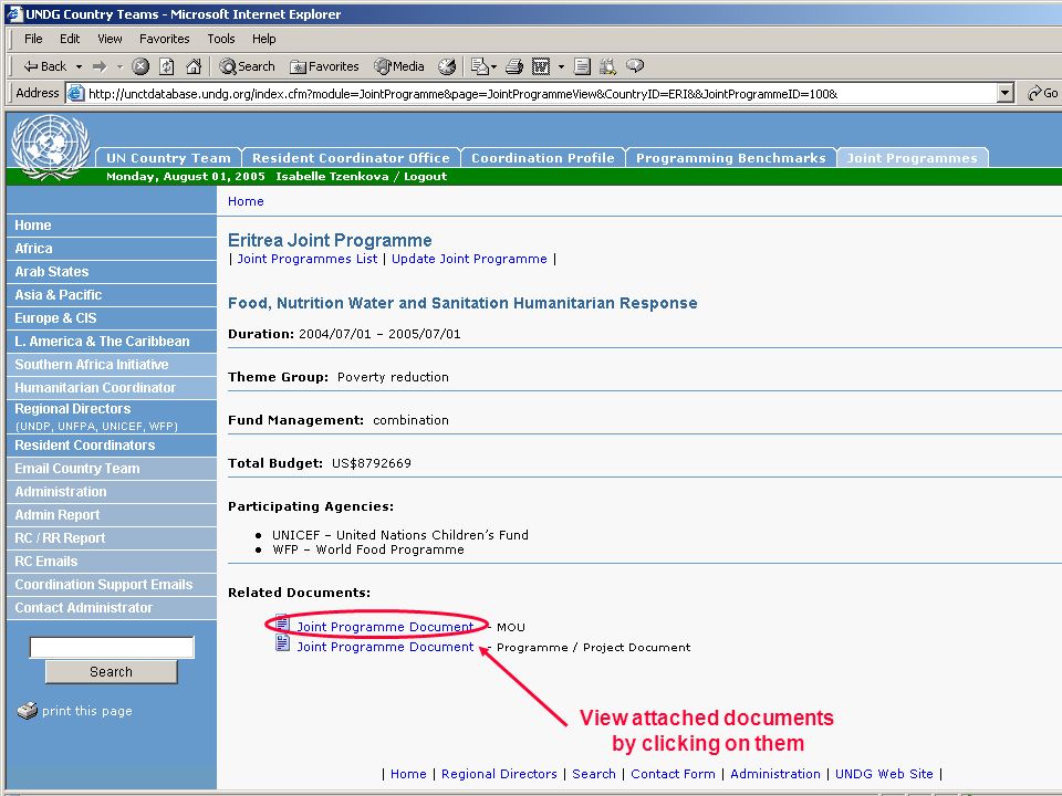 View attached documents by clicking on them
