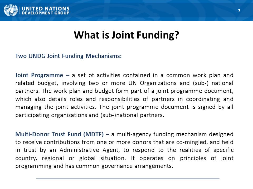 What is Joint Funding.
