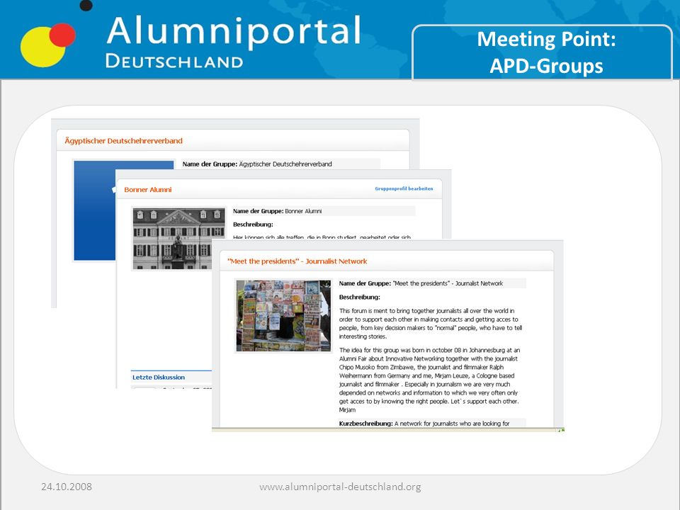 www.alumniportal-deutschland.org Meeting Point: APD-Groups